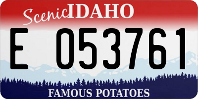 ID license plate E053761