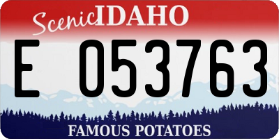 ID license plate E053763