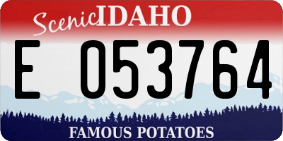 ID license plate E053764