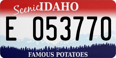 ID license plate E053770