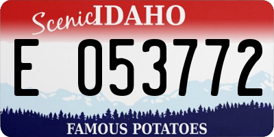 ID license plate E053772