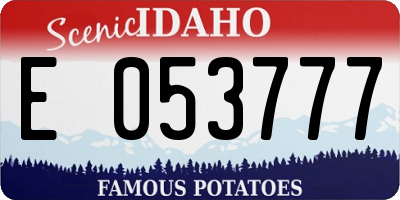 ID license plate E053777