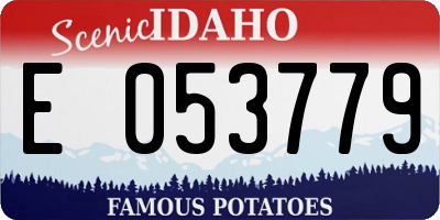 ID license plate E053779