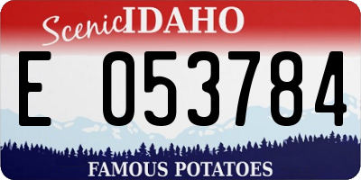 ID license plate E053784