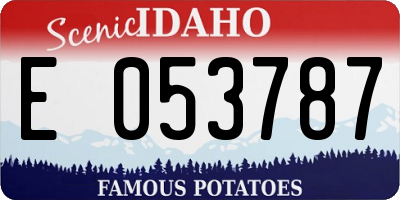 ID license plate E053787
