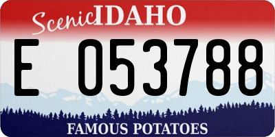 ID license plate E053788