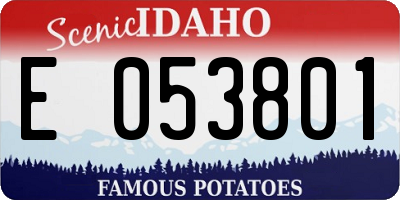 ID license plate E053801