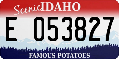 ID license plate E053827