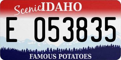 ID license plate E053835