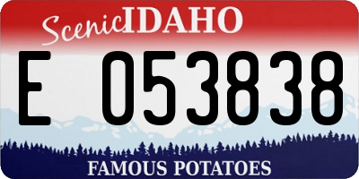 ID license plate E053838