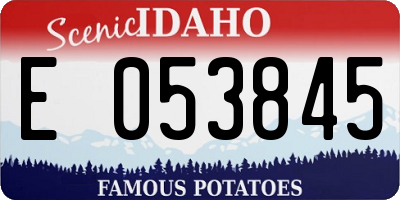 ID license plate E053845