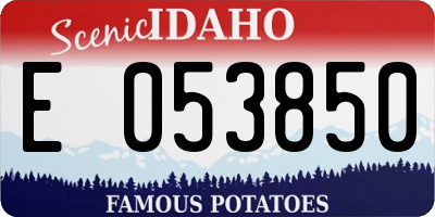 ID license plate E053850
