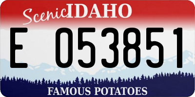 ID license plate E053851