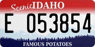 ID license plate E053854