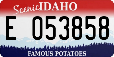 ID license plate E053858