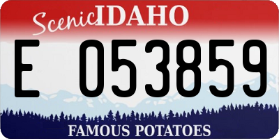 ID license plate E053859