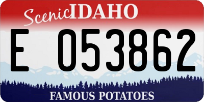 ID license plate E053862