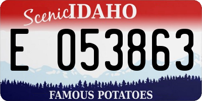 ID license plate E053863