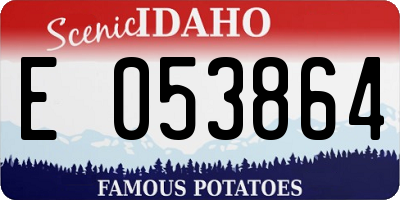 ID license plate E053864