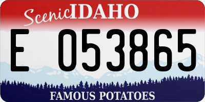ID license plate E053865