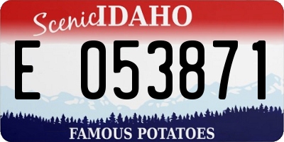 ID license plate E053871