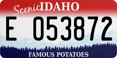 ID license plate E053872