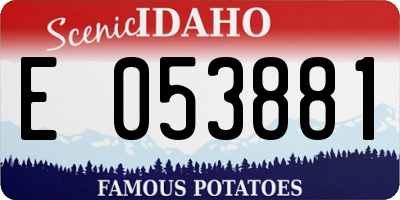 ID license plate E053881