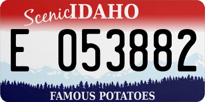 ID license plate E053882
