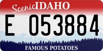ID license plate E053884