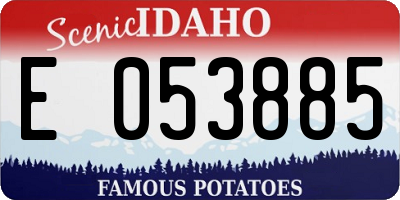 ID license plate E053885