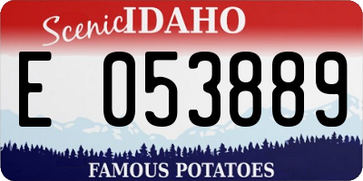 ID license plate E053889