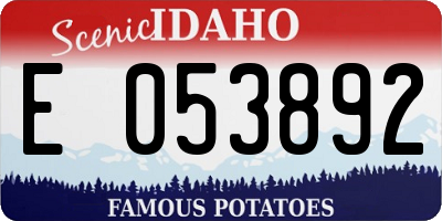 ID license plate E053892