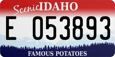ID license plate E053893