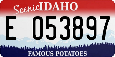 ID license plate E053897