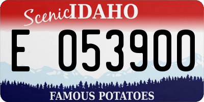 ID license plate E053900