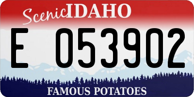 ID license plate E053902