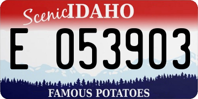ID license plate E053903