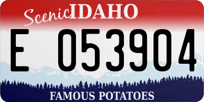 ID license plate E053904