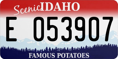 ID license plate E053907