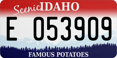 ID license plate E053909