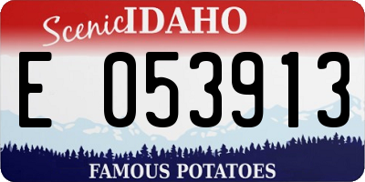 ID license plate E053913