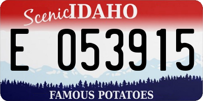 ID license plate E053915