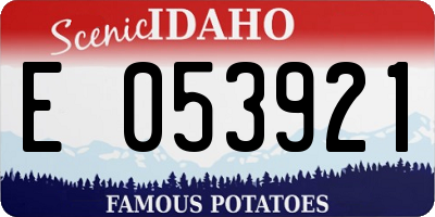 ID license plate E053921