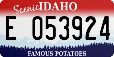 ID license plate E053924