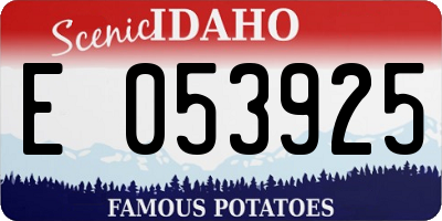ID license plate E053925