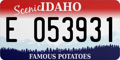 ID license plate E053931
