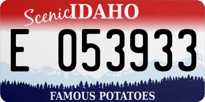 ID license plate E053933