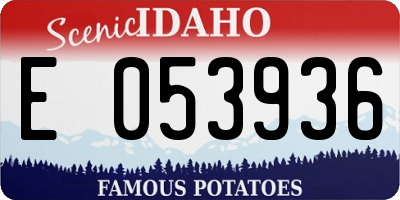 ID license plate E053936