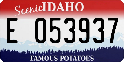 ID license plate E053937