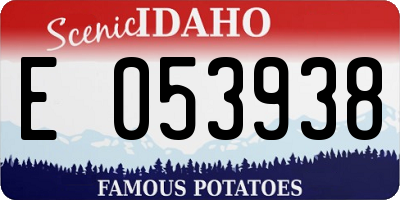 ID license plate E053938